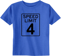 Car Racing Themed Birthday T-Shirt, Speed Limit 4 Shirt, 4th Birthday Boys Graphic Tee - PL16830