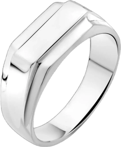 Minimalist ring for men in sterling silver, Sleek modern design men rings, Polished sterling silver band, Simple elegant mens ring gift