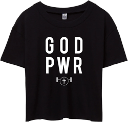 Weightlifting Crop Top, God PWR, Workout Crop Tops, Christian Womens Shirt, Black Crop Top, Christian Gift For Women