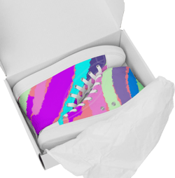 Rainbow Men’s high top canvas shoes, canvas hi tops, converse,  mens gifts, colorful high tops, running shoes, sneakers, gym