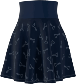 Women&#39;s Skater Skirt Blue Dress  (Buenos New Chess)