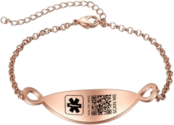Women&#39;s QR Medical Bracelet,Emergency Alert ID Bracelet for Epilepsy, Diabetes, Heart Disease, Allergies,Health Gift for Girlfriend, Mom