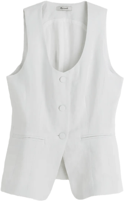 100% Linen Scoopneck Cutaway Vest