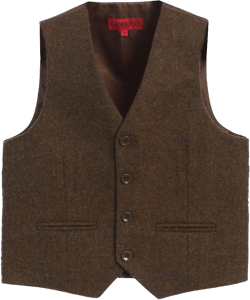 Gioberti Boy's Tweed Plaid Formal Suit Vest, Brown Graph, Size 16