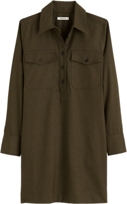 Button-Up Mini Shirtdress