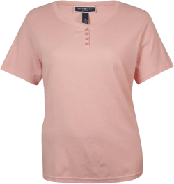 Karen S Petite Cotton Henley Top X-Large Petite Lt/Paspink