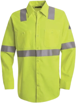 Bulwark High Visibility Long Sleeve Work Shirt XL Yellow/ Green