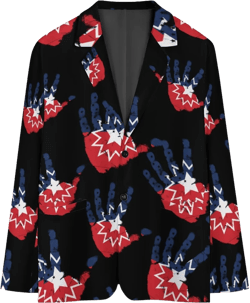 Juneteenth Flag Palm Print Funny Suits Blazer for Men Business Jacket 2 Button Sport Coat Wedding Office XX-Large