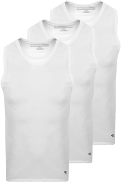 Calvin Klein Men's White 3 Pack Vests