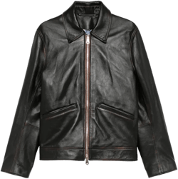 Paul Smith Men's Black Leather Zip-Up Jacket