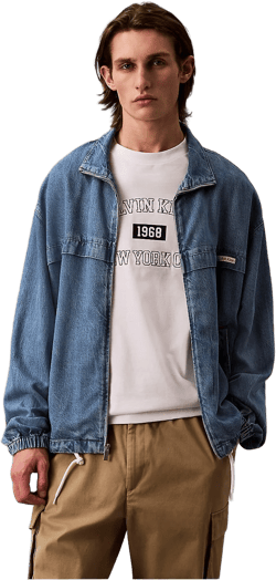 Calvin Klein Men's Blue Calvin Klein Denim Windbreaker Jacket