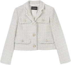 Karl Lagerfeld Women's White Tweed Jackets