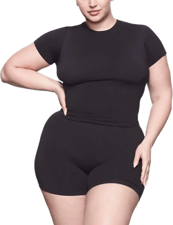 Skims Women's Black Soft Smoothing Seamless T Shirt