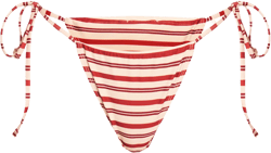 Red Stripe Tie Side Bikini Bottoms