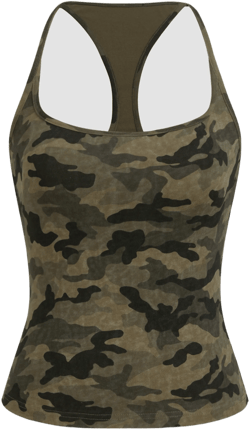 Cotton-blend Camo Cami Top