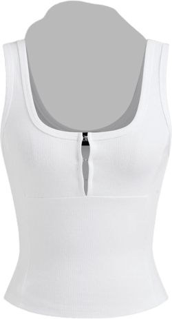 Cotton-blend Square Neck Hook And Eye Tank Top