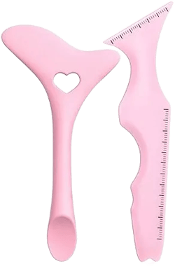 2Pcs Eyeliner Stencils 5 in 1 Silicone Winged Tip Eyeliner Eyebrow Eyelash Contour and Lip Line Aid Mascara Shield  Makeup Tool Beginners Friendly