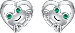 925 Sterling Silver Screw Back Animal Stud Earrings for Women Hypoallergenic Cute Heart Frog Sloth French Bulldog Cat Ear Studs for Sensitive Ears Adorable Animal Jewelry Gifts for Daughter