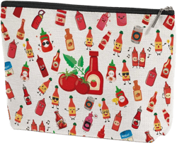 Ketchup Lover Gifts Ketchup Makeup Bag Foodie Gifts for Women Her Teen Girl Daughter Tomato Sauce Lover Chef Friendship Gifts Ketchup Themed Gifts Cosmetic Bag Mothers Nurse Day Graduation Birthday