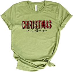 Simply Sage Market Women's Leopard Plaid Christmas Vibes Short Sleeve Graphic Tee - 2XL - Light Green
