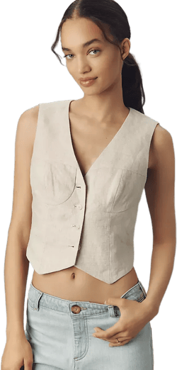 ASTR The Label Ossa Linen Crop Vest
