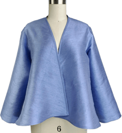 Silk Evening Jacket, Swing Style No-button Silk Jacket, Elegant Silk Cover-up, Wedding and Special Occasion, Washable Silk Dupioni