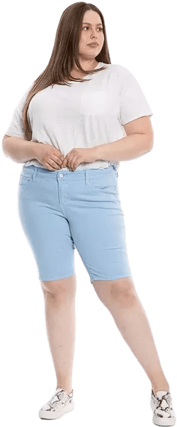 Plus Size Mid Rise Bermuda Shorts
