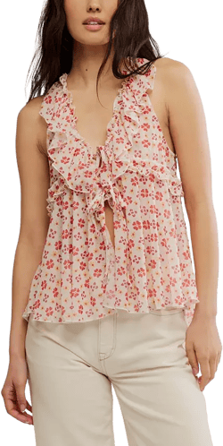 Women's Fearless Tie-Front Knit Tank Top