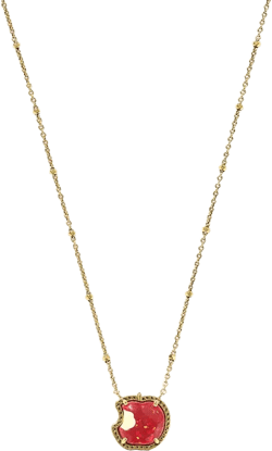 Gold-Tone Disney Snow White Apple Pendant Necklace, 14" + 5" extender