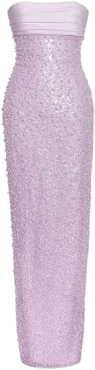 Miss Circle Women's Lainey Purple Satin Sequin Pearls Beaded Maxi Dress