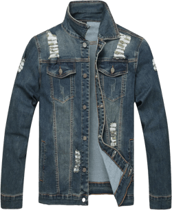 QIMYUM Jean Jacket For Men, Distressed Slim Denim Jacket at Amazon Men’s Clothing store