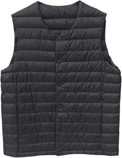 Men's Down Vest Male Collarless Lightweight Puffer Vest Man Winter Warm Quilted Sleeveless Jacket Medium Black