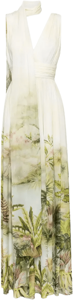 printed chiffon dress