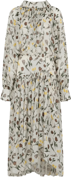 floral-print ruffled dress