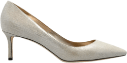 Romy metallic leather pointed-toe heels
