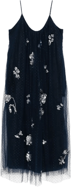 tulle gathered camisole dress