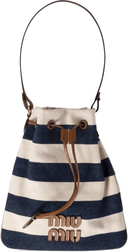 striped bucket bag