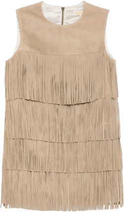 suede tiered mini dress