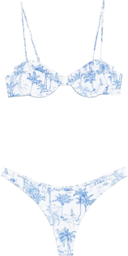 floral-print bikini