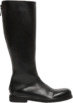 back zip leather boots