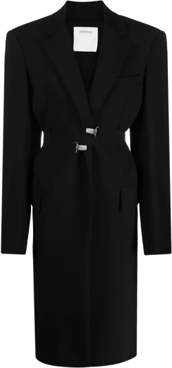 Belted-waist Tailored Blazer In Black