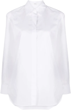 pointed-collar long-sleeve shirt