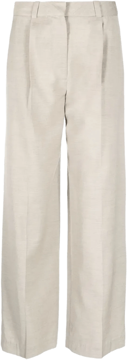 high-waisted pleated trousers
