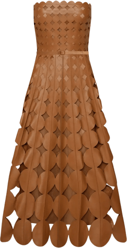 cut-out leather midi dress