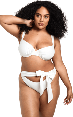 Plus Swimwear Essentials Tie High Waist Brief