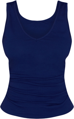 Indigo Blue Soft Cotton V Neck Vest Top