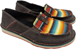 Ariat Cruiser Womens Suede Chocolate Fudge Serape Print Slip-on Shoes Size 7.5B