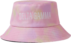 Delta Gamma Bucket Hat - Tie Dye - Embroidered Logo