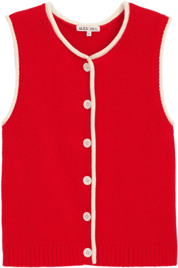 Bridget Tipped Vest in Cotton