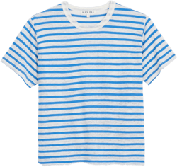 Garcon Striped Tee In Linen Cotton